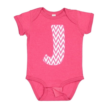 Inktastic Cute Pink Chevron Initial J Gift Baby Girl Bodysuit