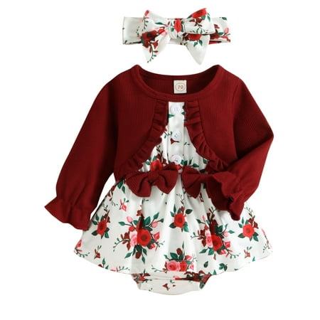 Bomotoo Girls Cute Romper Dresses Buttons Decor Bow Headband Set Holiday Casual Floral Print Dress Outfit Red 80cm
Bomotoo Girls Cute Romper Dresses Buttons Decor Bow Headband Set Holiday Casual Floral Print Dress Outfit Red 80cm