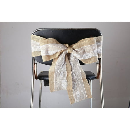5x95inch Burlap Chair Sashes with Lace Shabby Chic Rustic Bowknot Wedding Party Decor Supplies
5x95inch Burlap Chair Sashes with Lace Shabby Chic Rustic Bowknot Wedding Party Decor Supplies