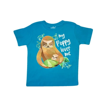 Inktastic My Poppy Loves Me- Cute Sloth and Baby Gift Toddler Boy or Toddler Girl T-Shirt