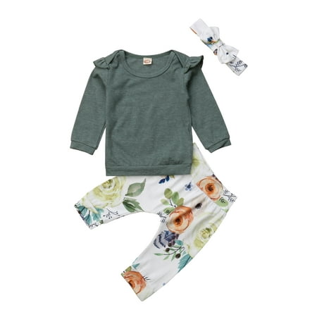 IZhansean 3Pcs Newborn Baby Girl Autumn Clothes Tops Romper Floral Pants Outfit Tracksuit Green 12-24 Months
IZhansean 3Pcs Newborn Baby Girl Autumn Clothes Tops Romper Floral Pants Outfit Tracksuit Green 12-24 Months