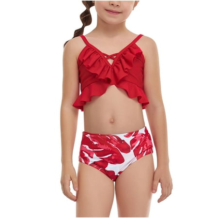 YWDJ Kids Swimsuit Girls Casual Cute Print Double Ruffle Split Beach Two-Piece Set Red L
YWDJ Kids Swimsuit Girls Casual Cute Print Double Ruffle Split Beach Two-Piece Set Red L