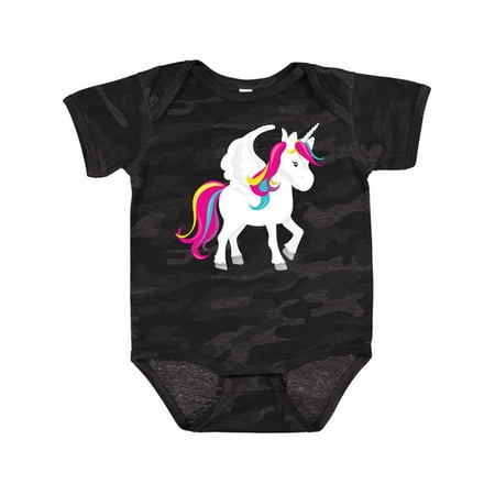 Inktastic Rainbow Unicorn with Wings Gift Baby Girl Bodysuit