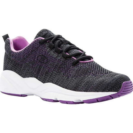Women s Propet Stability Fly Sneaker Black/Berry Knit Mesh 10.5 2E