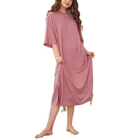 Casual Round Neck Sleepshirts 3/4 Sleeve Dusty Pink Womens Nightgowns & Sleepshirts (Women s)
Casual Round Neck Sleepshirts 3/4 Sleeve Dusty Pink Womens Nightgowns & Sleepshirts (Women s)
