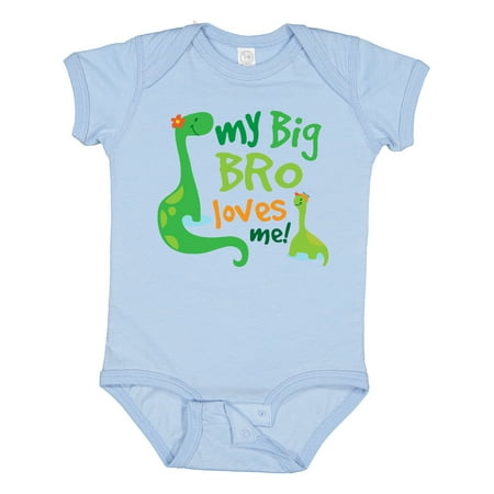 Inktastic My Big Bro Loves Me Dinosaur Brother Gift Baby Boy Bodysuit