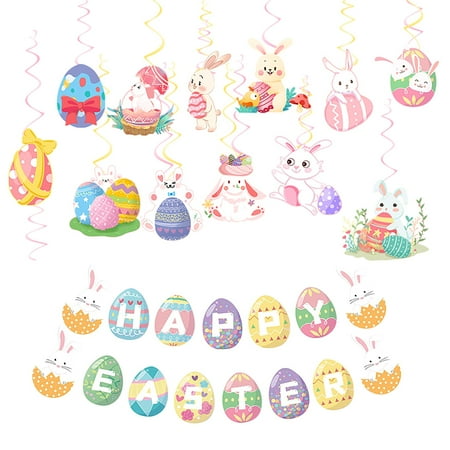 TANGNADE Easter Party Decorative Pendant Rabbit Egg Window Ceiling Spiral Flag Banner
TANGNADE Easter Party Decorative Pendant Rabbit Egg Window Ceiling Spiral Flag Banner