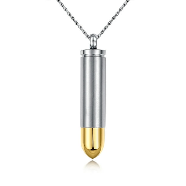 Urnsdirect2u 2 Tone Bullet Cremation Urn Pendant