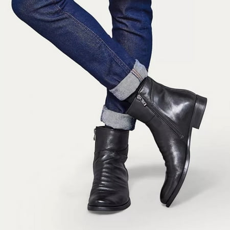 SQUARE HEAD Men s Fashion Military Boots Knight Boots Side Zipper Large Leather Boots Black 40
SQUARE HEAD Men s Fashion Military Boots Knight Boots Side Zipper Large Leather Boots Black 40
