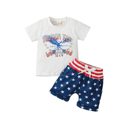 wybzd Summer Baby Boy 4th of July Clothes USA Print Short Sleeve T-Shirt Stars Stripes Shorts Outfits
wybzd Summer Baby Boy 4th of July Clothes USA Print Short Sleeve T-Shirt Stars Stripes Shorts Outfits