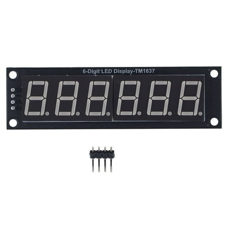 6 Digit 7 Segment Module TM1637 Driver IC Precise Wiring LED Digital Tube With Pin Header For DIY Electronic Equipment
6 Digit 7 Segment Module TM1637 Driver IC Precise Wiring LED Digital Tube With Pin Header For DIY Electronic Equipment