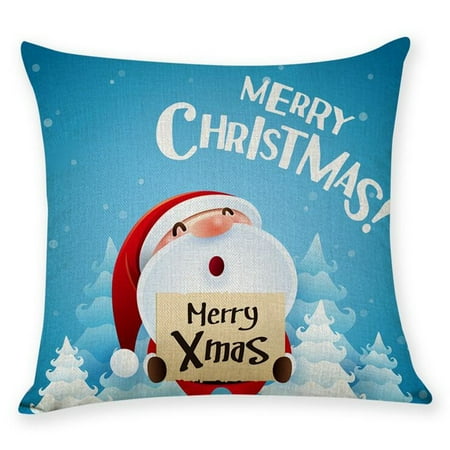 18''x18'' Merry Decorative Throw Pillow Case Cushion Cover Pillowcase Pillowslip Protector Home Bedroom Couch Sofa Bed Patio Chair Car