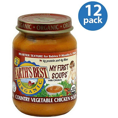 Earth's Best Organic Country Vegetable Chicken Soup, 6 oz (Pack of 12)