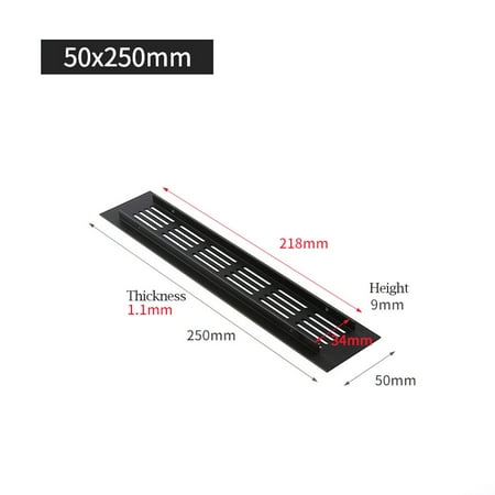 50mm Aluminium Rectangular Cabinet Wardrobe Air Vent Grille Ventilation-Cover 50x250mm
50mm Aluminium Rectangular Cabinet Wardrobe Air Vent Grille Ventilation-Cover 50x250mm