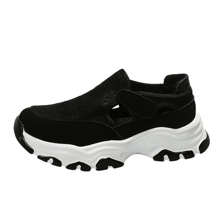 Cathalem Ladies Fashion Color Blocking Breathable Knitted Mesh Hook Loop Thick Sole Casual Sneakers Black 40
Cathalem Ladies Fashion Color Blocking Breathable Knitted Mesh Hook Loop Thick Sole Casual Sneakers Black 40