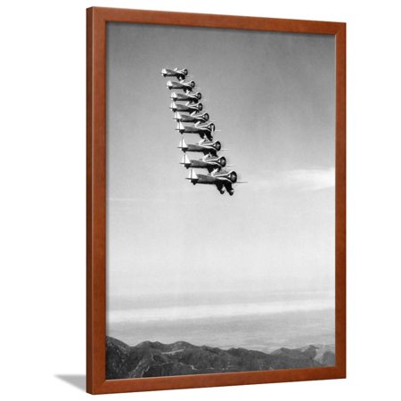 Airplanes Flying in Order Framed Print Wall Art