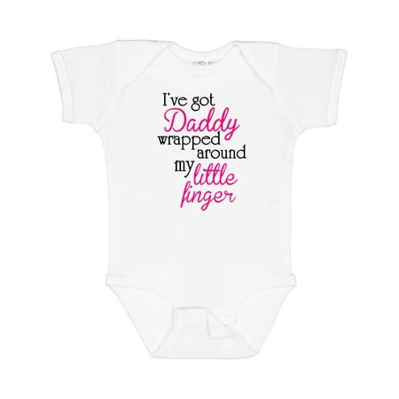 Inktastic I ve Got Daddy Wrapped Around My Little Finger Gift Baby Girl Bodysuit