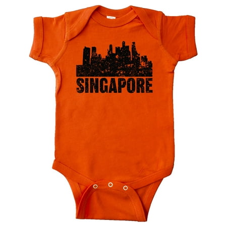 Inktastic Singapore City Skyline with Grunge Gift Baby Boy or Baby Girl Bodysuit