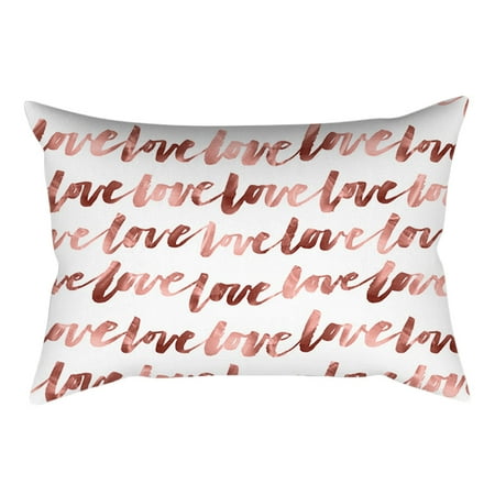 Rose Gold Pink Cushion Cover Square Pillowcase Home Decoration(30cm * 50cm)