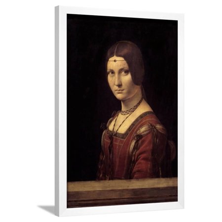 Portrait of a Court Lady of Milan by Leonardo Da Vinci Framed Print Wall Art