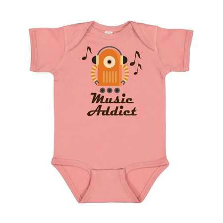 Inktastic Music Addict Robot Musician Gift Gift Baby Boy or Baby Girl Bodysuit