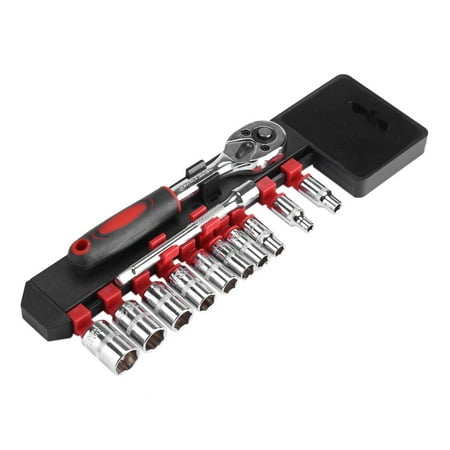 Multi-functional 1/4 Ratchet Wrench Kit with Extension Rod and 10 Interchangeable Sockets
Multi-functional 1/4 Ratchet Wrench Kit with Extension Rod and 10 Interchangeable Sockets