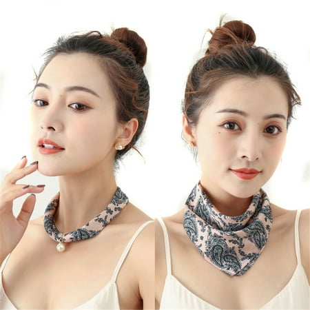 Pearl Pendant Printed Silk Scarf Necklace Fashionable Durable Cute for Women Men
Pearl Pendant Printed Silk Scarf Necklace Fashionable Durable Cute for Women Men