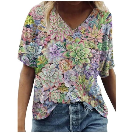 Womens Tops Corset Tops for Women Women Trendy Leisure Print V-Neck Loose Fit Short Sleeve T-shirt Top Blouse Pullover White Long Sleeve Shirts for Women Valentine Shirts for Women 
Womens Tops Corset Tops for Women Women Trendy Leisure Print V-Neck Loose Fit Short Sleeve T-shirt Top Blouse Pullover White Long Sleeve Shirts for Women Valentine Shirts for Women