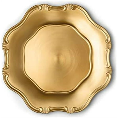 Chateau Fine Tableware Baroque Gold Charger Plates 13” Elegant Chargers Set of 6