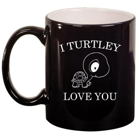

I Turtley Love You Turtle Tortoise Ceramic Coffee Mug Tea Cup Gift for Her Him Friend Coworker Wife Husband (11oz Gloss Black)