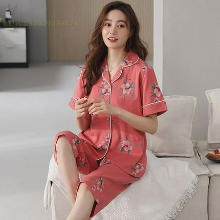 QWZNDZGR Summer New Short Sleeve Women s Pajamas Set Cartoon Leisure Nightwear Knitted Cotton Plaid Long Pants Sleepwear Fashion Homewear
QWZNDZGR Summer New Short Sleeve Women s Pajamas Set Cartoon Leisure Nightwear Knitted Cotton Plaid Long Pants Sleepwear Fashion Homewear