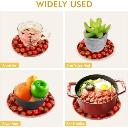 Hidove Resh Tomatoes Trivets Pot Holders Set and Placemats Set (Set of 2) Hot Pads Table Mats for Cooking and Baking Cotton Braided Hot Pads
Hidove Resh Tomatoes Trivets Pot Holders Set and Placemats Set (Set of 2) Hot Pads Table Mats for Cooking and Baking Cotton Braided Hot Pads