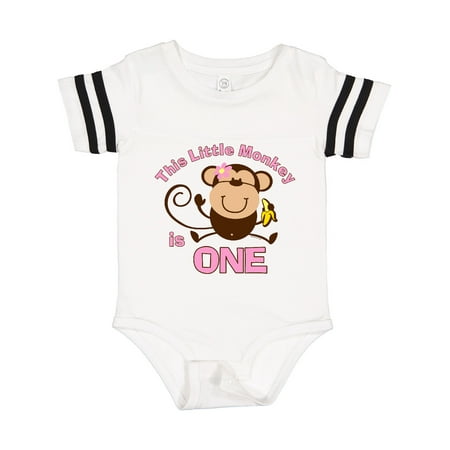 Inktastic Little Monkey Girl 1st Birthday Gift Baby Girl Bodysuit