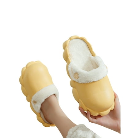 Crocowalk Women Slip Reaistant Closed Toe Plush Lined Clog Bedroom Non-slip Buttons Winter Clogs Comfort Solid Warm House Slippers Yellow 7-7.5
Crocowalk Women Slip Reaistant Closed Toe Plush Lined Clog Bedroom Non-slip Buttons Winter Clogs Comfort Solid Warm House Slippers Yellow 7-7.5