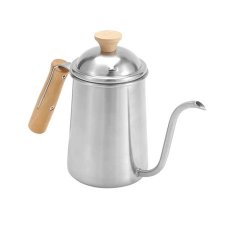 Pour Over Coffee Kettle Stainless Steel Gooseneck Stovetop Tea Kettle for Drip Coffee Tea Drip Kettle with Ergonomic Wooden Handle
