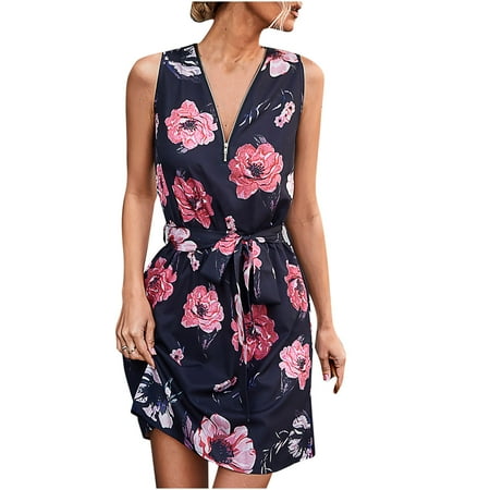 Maternity Dress Prom Dress Women s Trendy Summer Printed Sleeveless Leisure Zipper Lacing Tank Dress Savings Clearance Sundresses for Women Mother of The Bride Dresses for Wedding Pink M
Maternity Dress Prom Dress Women s Trendy Summer Printed Sleeveless Leisure Zipper Lacing Tank Dress Savings Clearance Sundresses for Women Mother of The Bride Dresses for Wedding Pink M