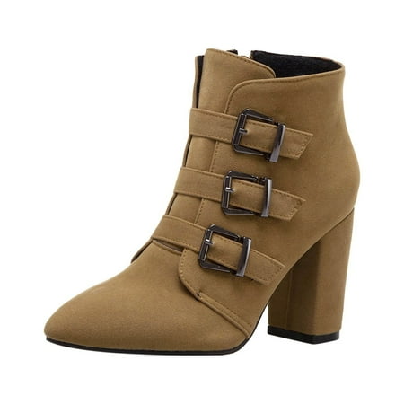 Yoslce Boots for Women High Heel Shoes Winter Warm Fashion Zip Pointed Toe Casual Solid Color Belt Buckle Ankle Boots Yellow 41
Yoslce Boots for Women High Heel Shoes Winter Warm Fashion Zip Pointed Toe Casual Solid Color Belt Buckle Ankle Boots Yellow 41
