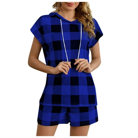 YWDJ Pajamas for Women Soft Comfy Women Hooded Casual Home Printing Short Sleeves Pajamas 2 Piece Sports Suit Blue XL
YWDJ Pajamas for Women Soft Comfy Women Hooded Casual Home Printing Short Sleeves Pajamas 2 Piece Sports Suit Blue XL