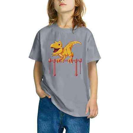 Geire Boys Girls Fashion Dinosaur Printed Tshirts Summer Short Sleeve Round-Neck Breathable Soft Cotton Tees Regular Fit
Geire Boys Girls Fashion Dinosaur Printed Tshirts Summer Short Sleeve Round-Neck Breathable Soft Cotton Tees Regular Fit