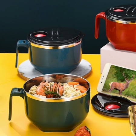 NUZYZ 1000ml/1300ml Noodle Bowl Good Seal Performance Stainless Steel BPA Free Soup Liquid Bowl for Home
NUZYZ 1000ml/1300ml Noodle Bowl Good Seal Performance Stainless Steel BPA Free Soup Liquid Bowl for Home