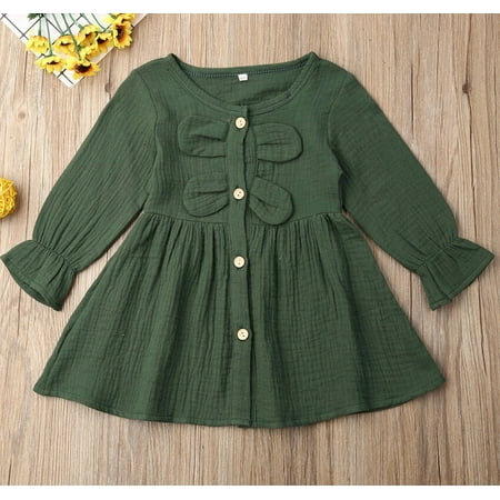 Liangchenmei Baby Girls Long Sleeve Dress Solid Color O-neck Single-breasted Bow Dresses
Liangchenmei Baby Girls Long Sleeve Dress Solid Color O-neck Single-breasted Bow Dresses
