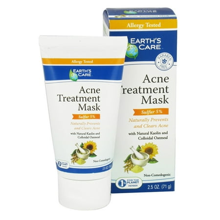 Earths Care Acne Treatment Mask, Sulfur 5% - 2.5 Oz, 6 Pack