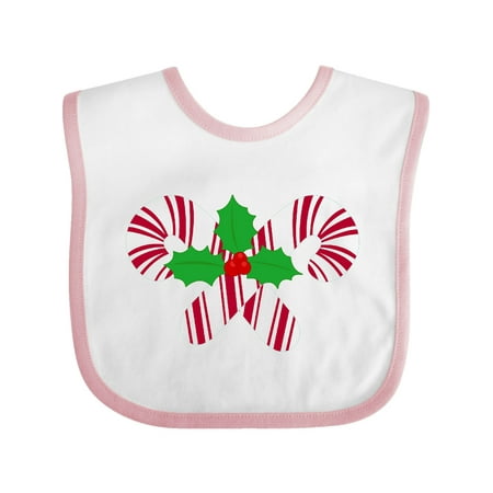 Inktastic Candy Canes and Holly Christmas Gift Baby Boy or Baby Girl Bib