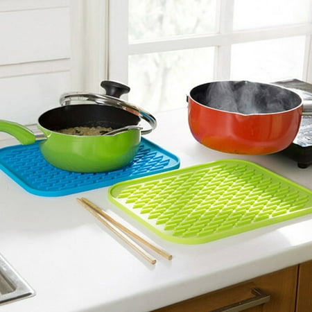 Kitchen Silicone Sink Mat Dishes Cup Dry Pad Pot Holder Table Placemat Coasters