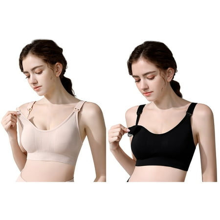 SYNPOS 2 Pack Nursing Bras for Breastfeeding Seamless Ultra Comfort Maternity Bra Pregnancy Sleep Bralette with Extra Bra Extenders & Clips
SYNPOS 2 Pack Nursing Bras for Breastfeeding Seamless Ultra Comfort Maternity Bra Pregnancy Sleep Bralette with Extra Bra Extenders & Clips