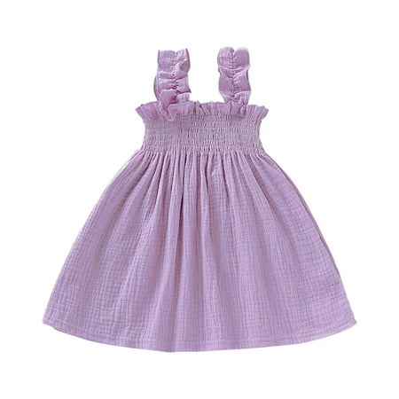 Lovskoo Toddler Girls Cotton Linen Dress Kids Baby Summer Cute Breathable Ruffles Suspenders Skirt Solid Color Elastic Band Baby Clothes for 12 Months-5 Years Purple
Lovskoo Toddler Girls Cotton Linen Dress Kids Baby Summer Cute Breathable Ruffles Suspenders Skirt Solid Color Elastic Band Baby Clothes for 12 Months-5 Years Purple