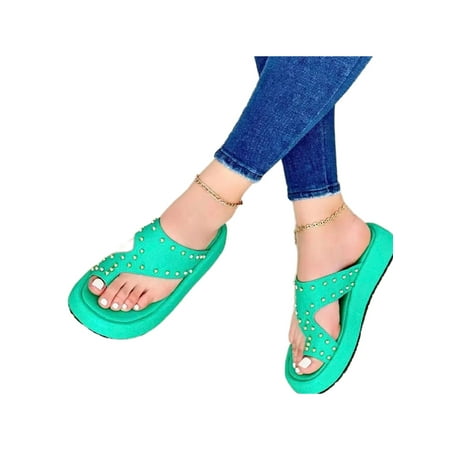 SIMANLAN Womens Sandals Clip Toe Slippers Slip On Flip-flops Women s Lightweight Casual Shoes Ladies Studded Shoe Green 5.5
SIMANLAN Womens Sandals Clip Toe Slippers Slip On Flip-flops Women s Lightweight Casual Shoes Ladies Studded Shoe Green 5.5
