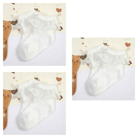 

3pcs Cute Baby Infant Lace Sock Girls Tiny Newborn Spanish Knitted Cotton Blend Ankle Socks