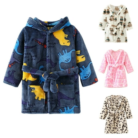 GYRATEDREAM Boys Dinosaur Hooded Bathrobe Soft Flannel Robe Kids Plush Pajamas Sleepwear 3-10 Years
GYRATEDREAM Boys Dinosaur Hooded Bathrobe Soft Flannel Robe Kids Plush Pajamas Sleepwear 3-10 Years