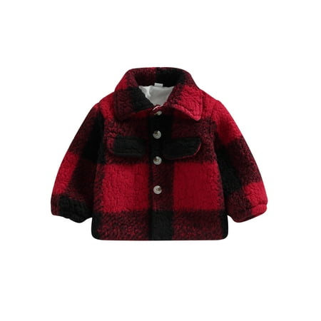 Toddler Boy Girl Fleece Plaid Jacket Coats Button Down Lapel Sherpa Shacket Outwear with Pockets
Toddler Boy Girl Fleece Plaid Jacket Coats Button Down Lapel Sherpa Shacket Outwear with Pockets